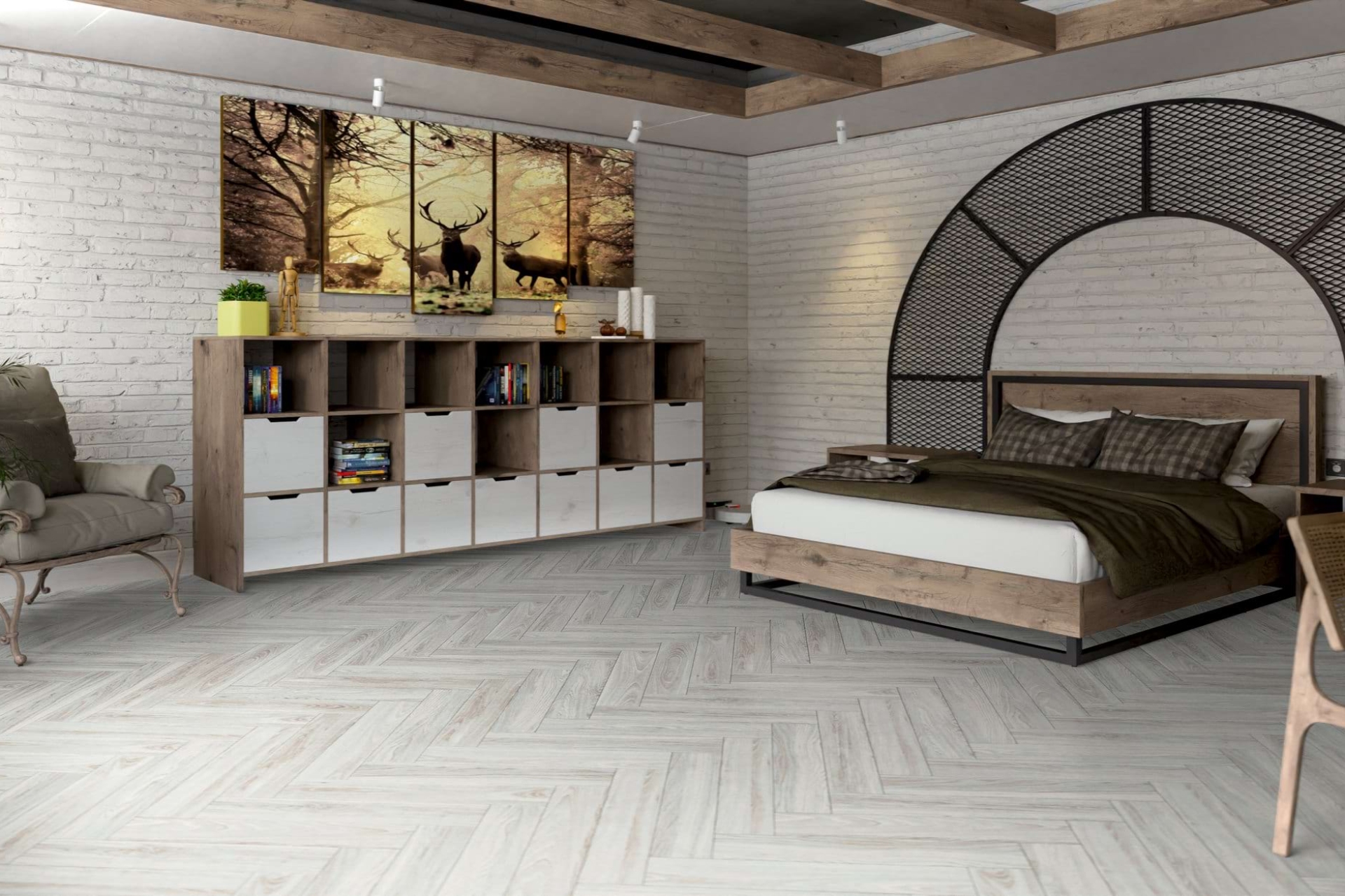 Инженерный паркет «Damy Floor» Ванильный (укладка елочкой) — купить в Лесном