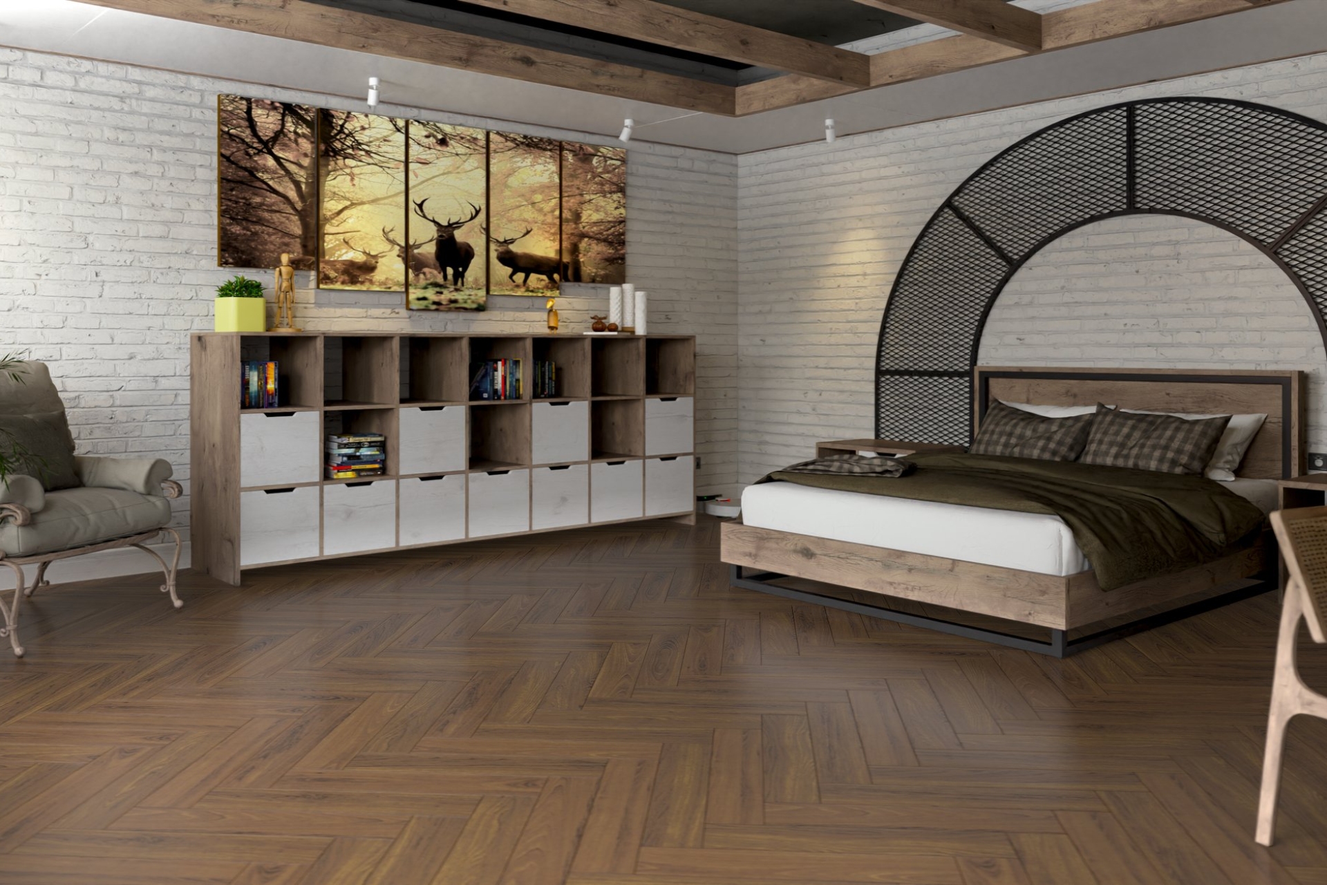 Инженерный паркет «Damy Floor» Ореховый (укладка елочкой) — купить в Лесном