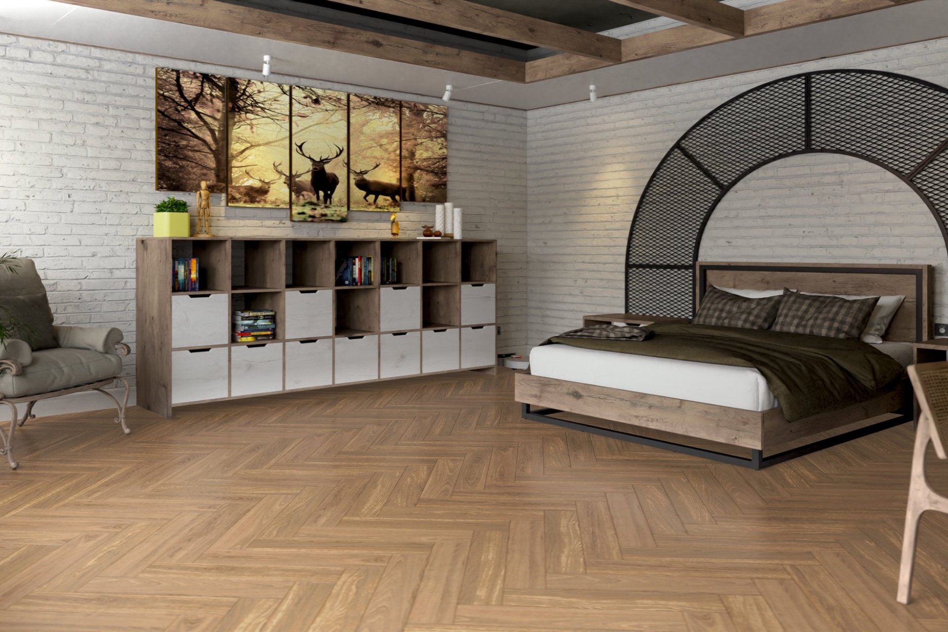 Инженерный паркет «Damy Floor» Натуральный (укладка елочкой) — купить в Лесном