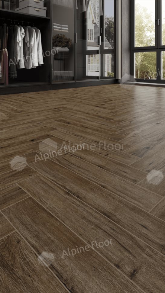 Ламинат "Alpine Floor" Herringbone 12 PRO Дуб Бордо (606*101*12 мм) — купить в Лесном